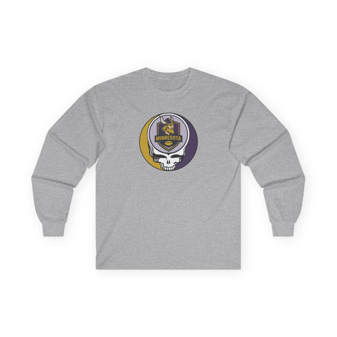 Grateful Dead - Minnesota Vikings Stealie Ultra Cotton Long Sleeve Tee - NFL - StealieShop